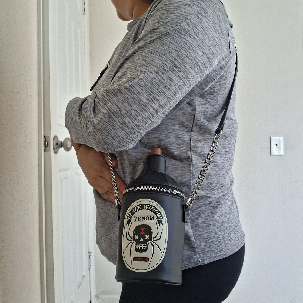 Mad Engine Black Widow Venom Bottle Crossbody Purse - Picture 9 of 9